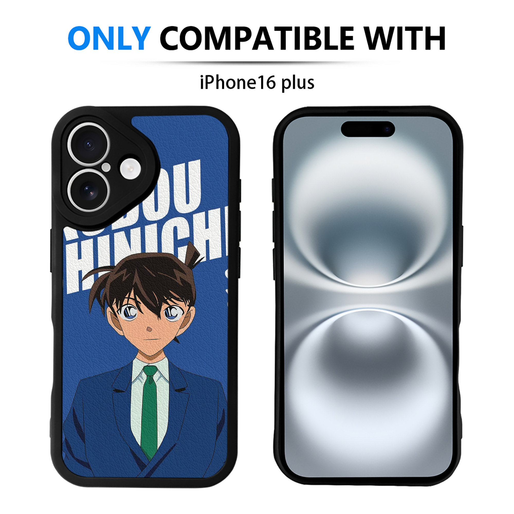 （画像用） 名探偵コナン Detective Conan 【iPhone 16シリーズ対応】シリコンスマホケース（レザー調） 材質：シリコン